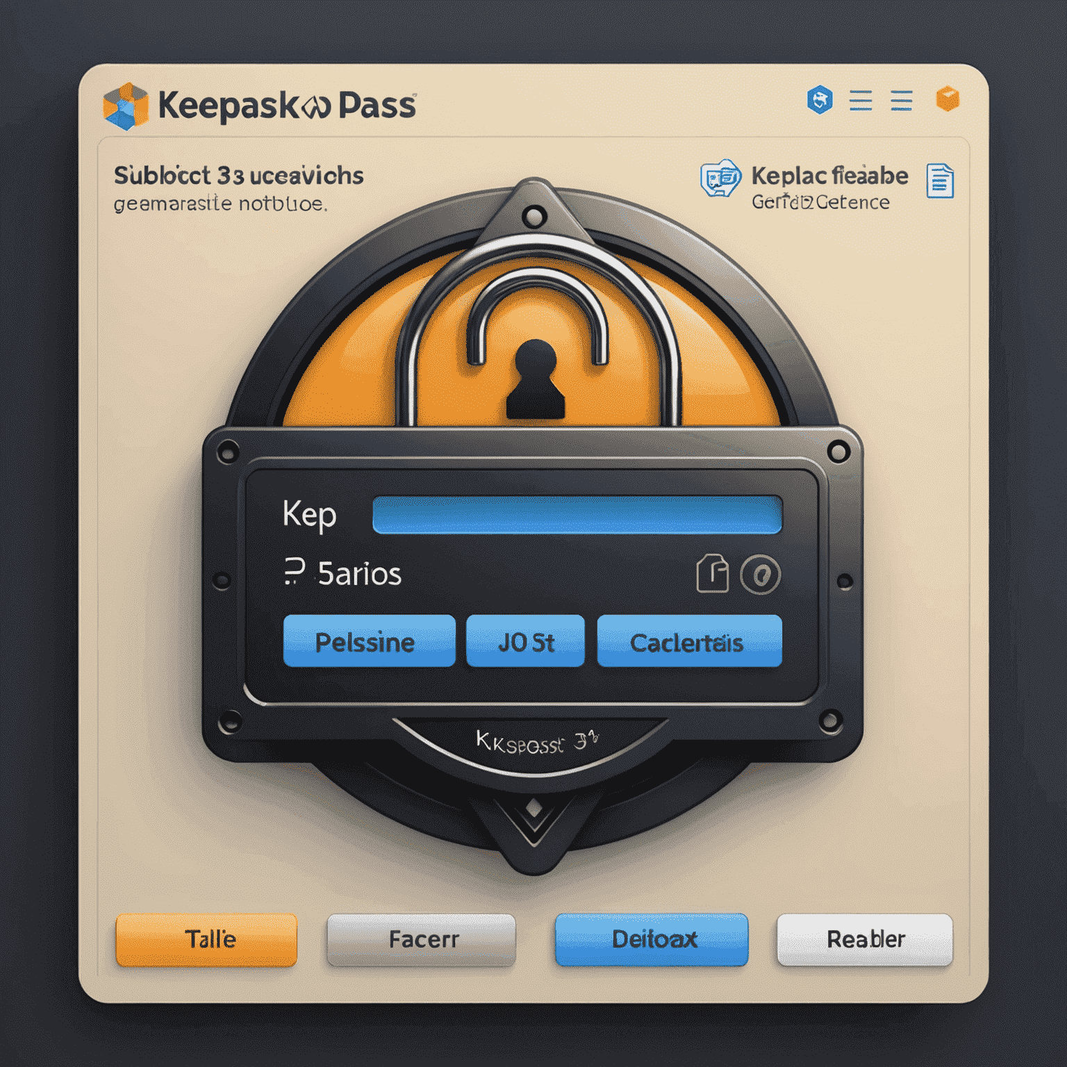 KeePass 3.0 interface showcasing new features, including a modernized UI with pastel accents, improved password generation tools, and enhanced security indicators