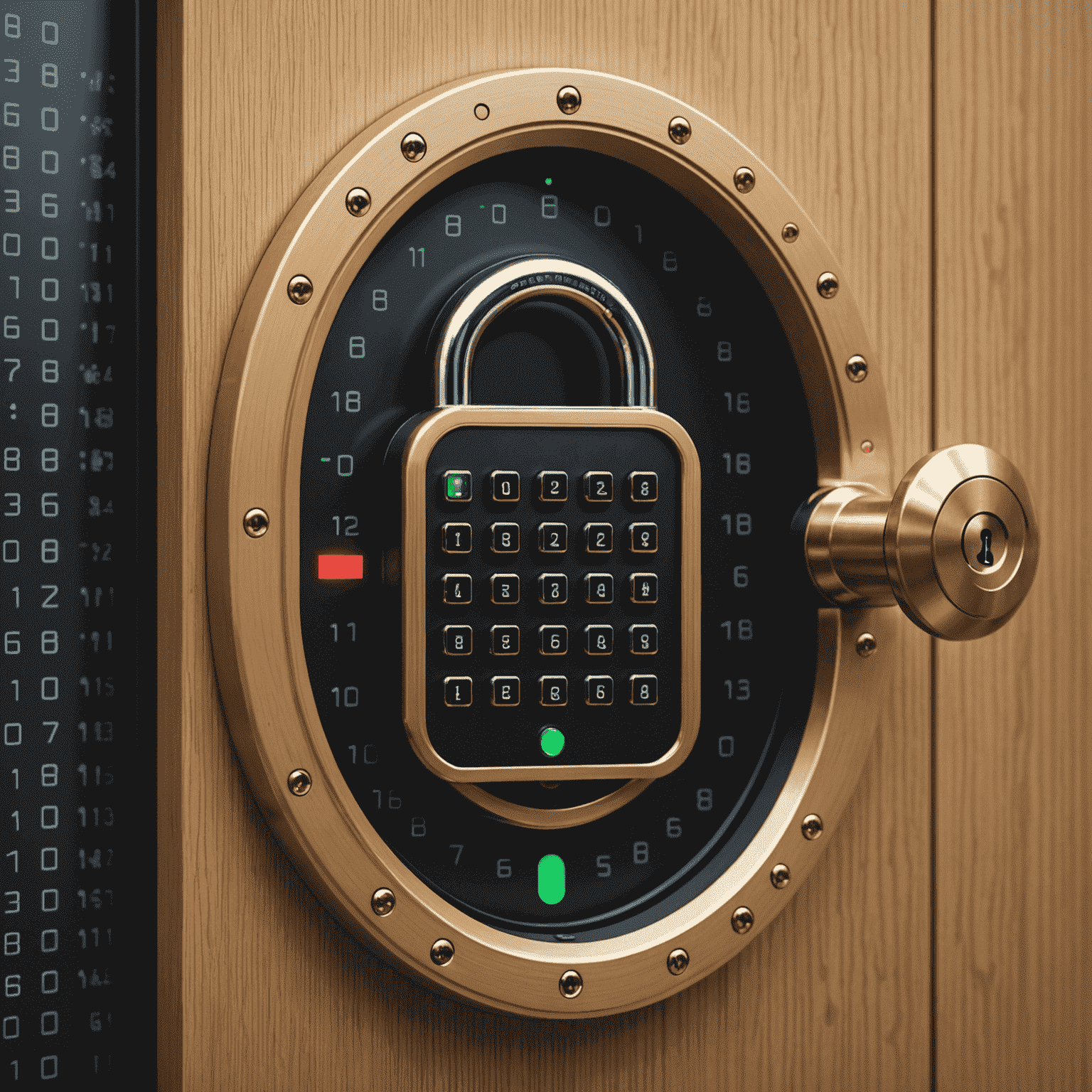 A digital lock with binary code, symbolizing KeePass's robust encryption methods