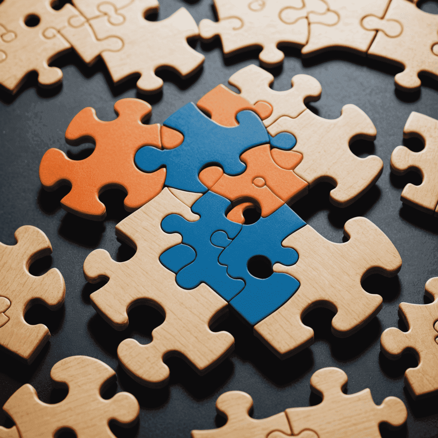 Puzzle pieces connecting together, representing KeePass plugins and extensions